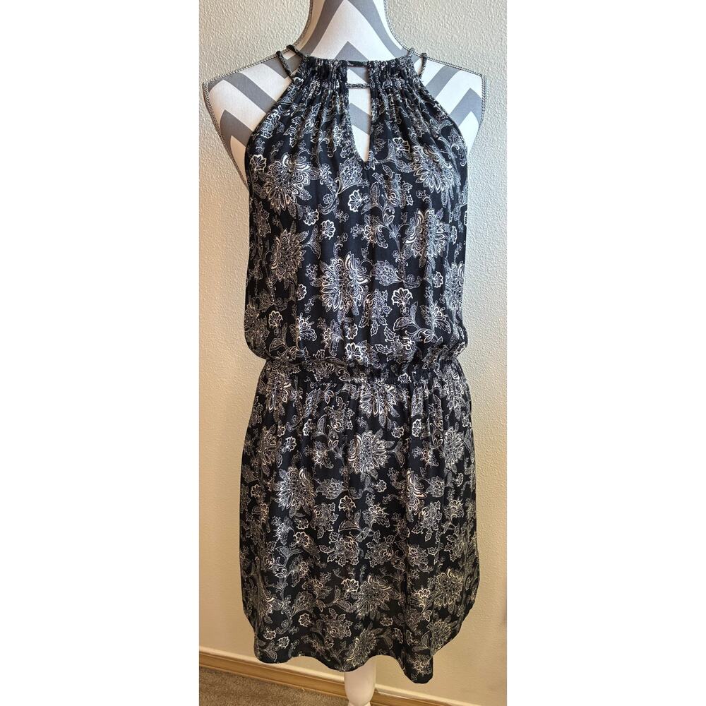 AMERICAN EAGLE OUTFITTERS | Black Floral Halter Dress | Medium